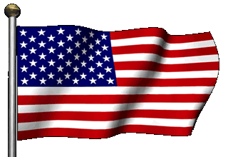 Waving American flag